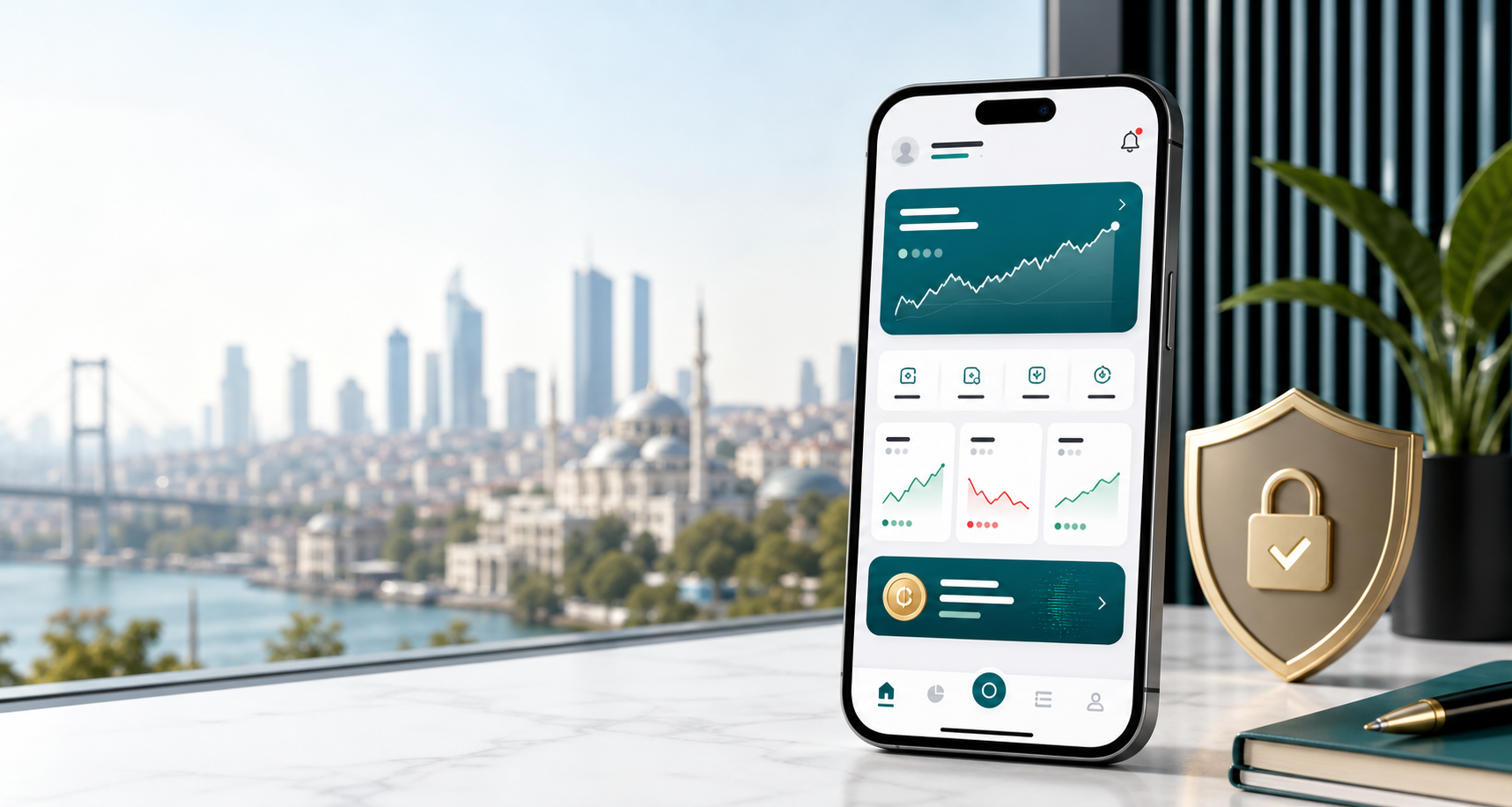 Modern mobile investment app interface